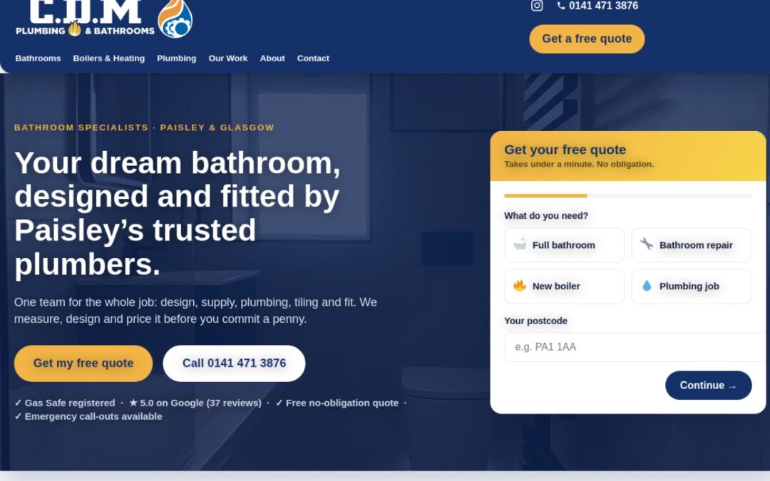 C.D.M Plumbing & Bathrooms website