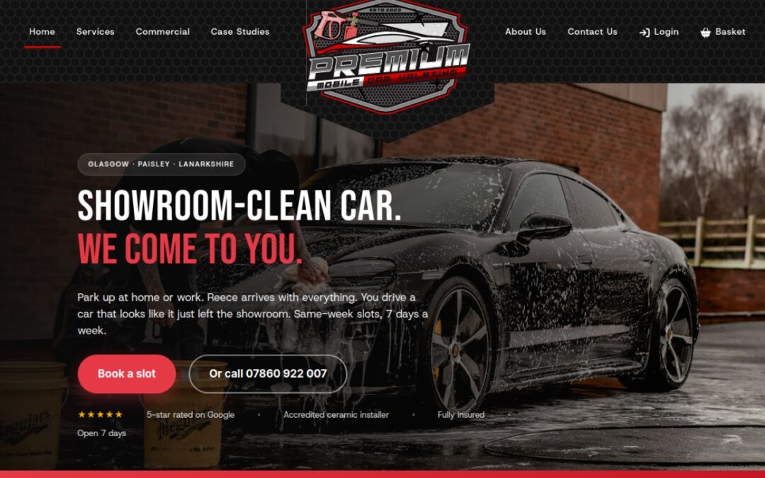Premium Mobile Car Valeting website