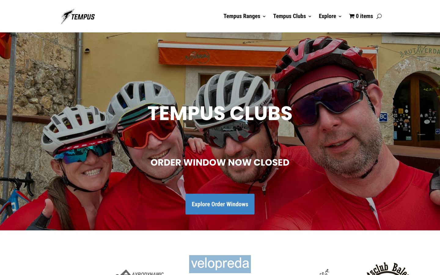 Tempus Apparel home page SYNF built